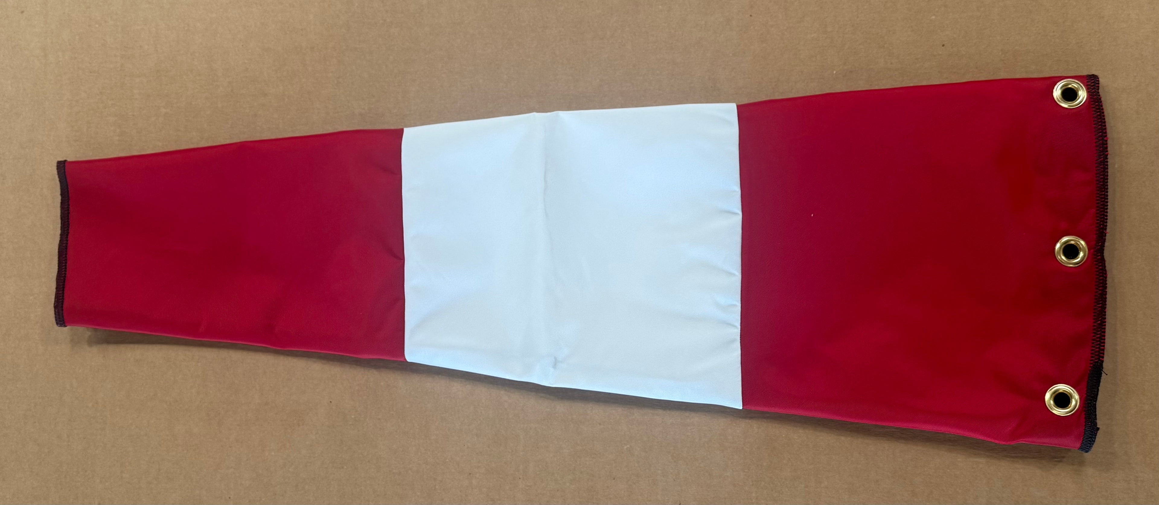 6” x 28” Red and White Windsock – High Visibility H2S & OSHA Compliant Wind Direction Indicator for Oilfield, Aviation & Industrial Use