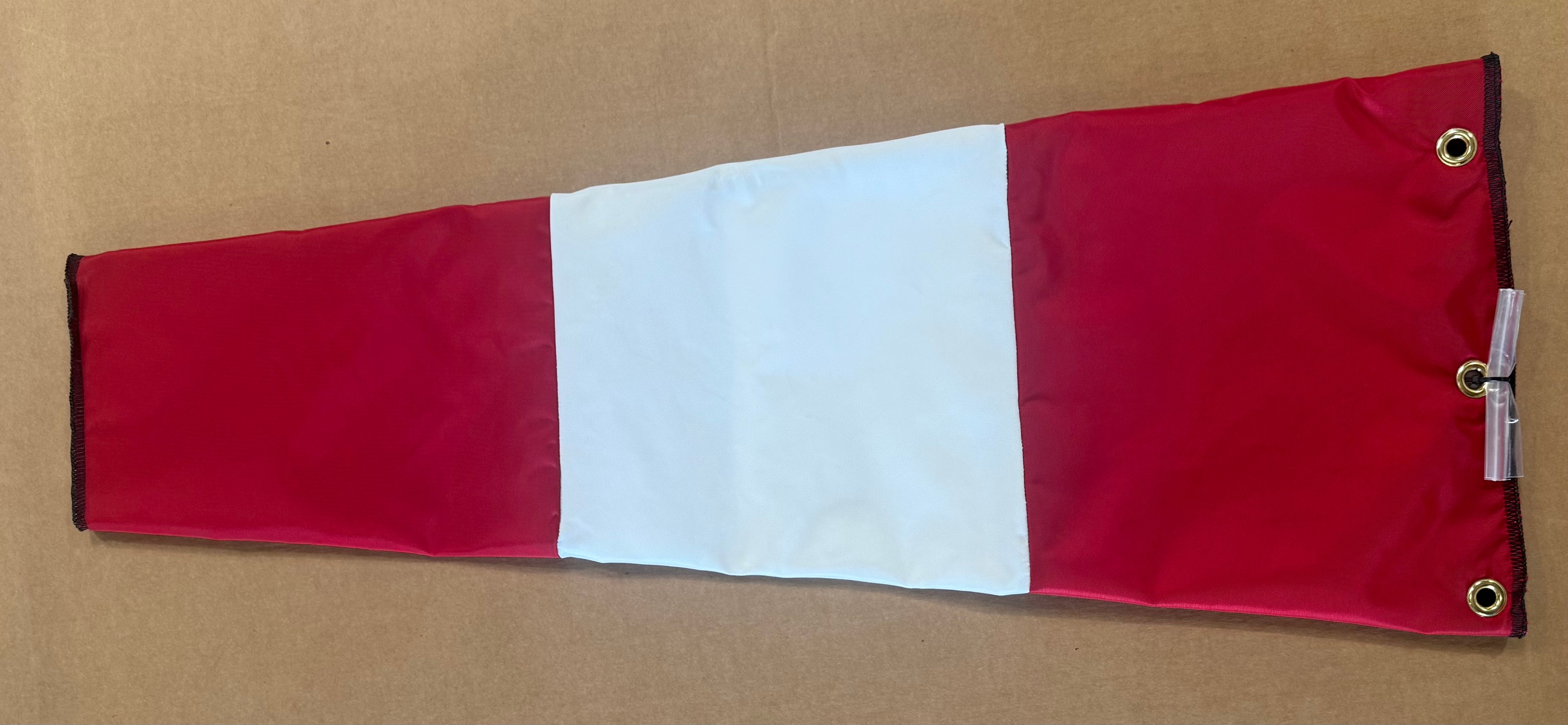 8” x 32” Red and White Windsock – High Visibility H2S & OSHA Compliant Wind Direction Indicator for Oilfield, Aviation & Industrial Use