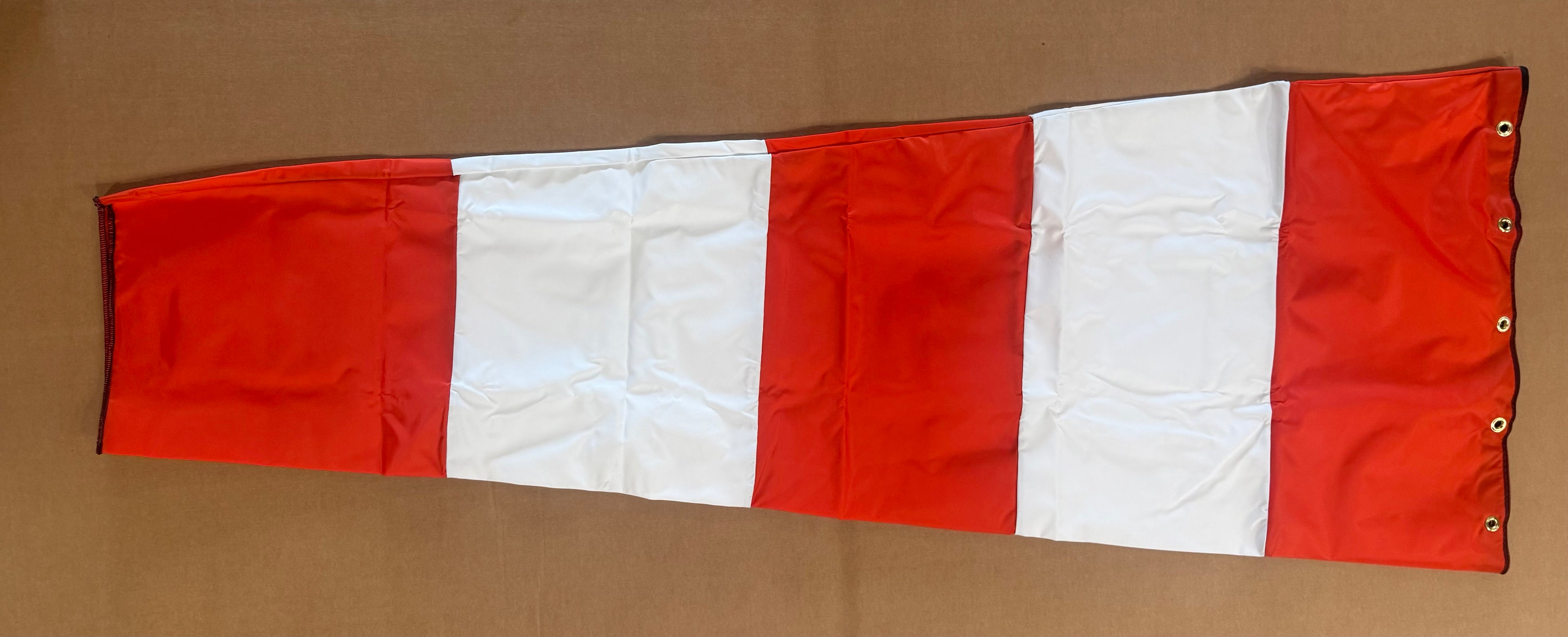18” x 60” Orange and White Aviation Windsock – High Visibility H2S & OSHA Compliant Wind Direction Indicator for Oilfield, Aviation & Industrial Use
